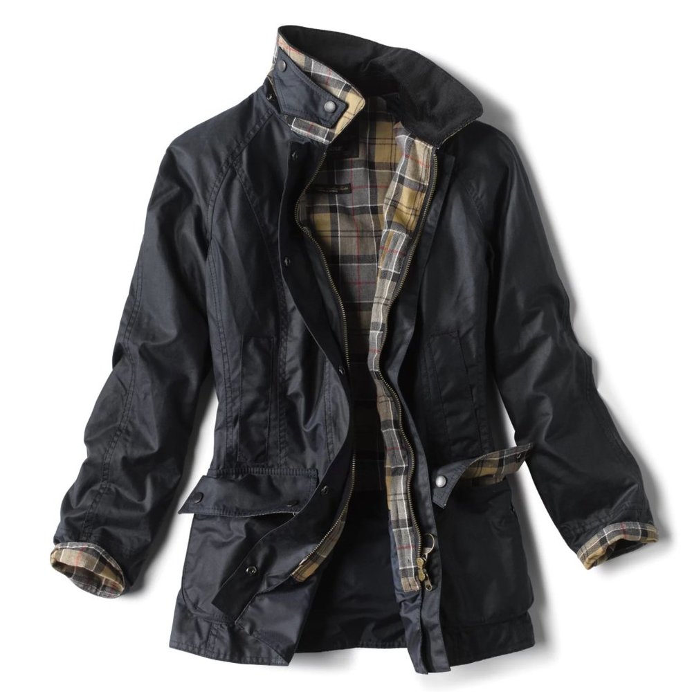 Barbour Beadnell Jacket (Navy Blue; includes Barbour collar pin; US 18)